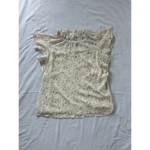 Monteau Los Angeles Flower Shirt, Size Medium, Ruffles, Cottagecore, Summery